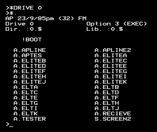 A catalogue of drive 0 of the Apple II source disk
