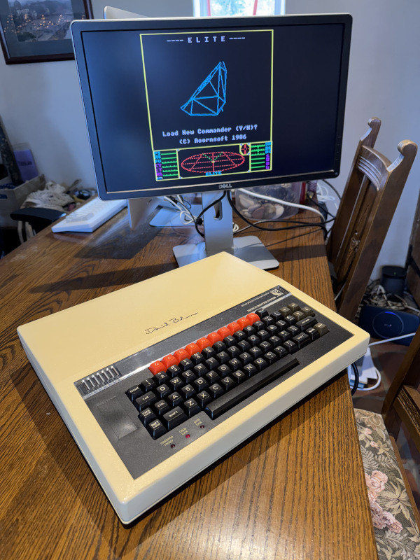 My signed BBC Micro B+ playing BBC Master Elite