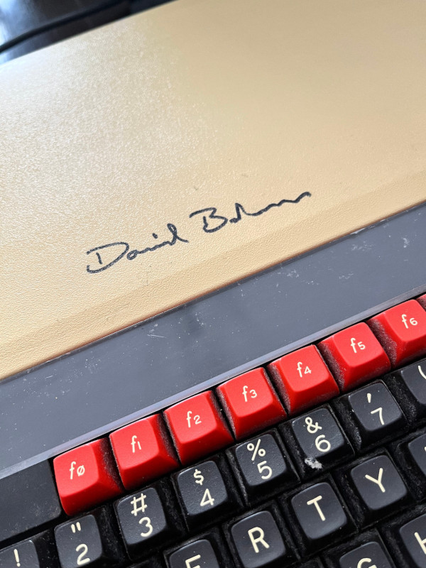 David Braben's signature on a BBC Micro B+