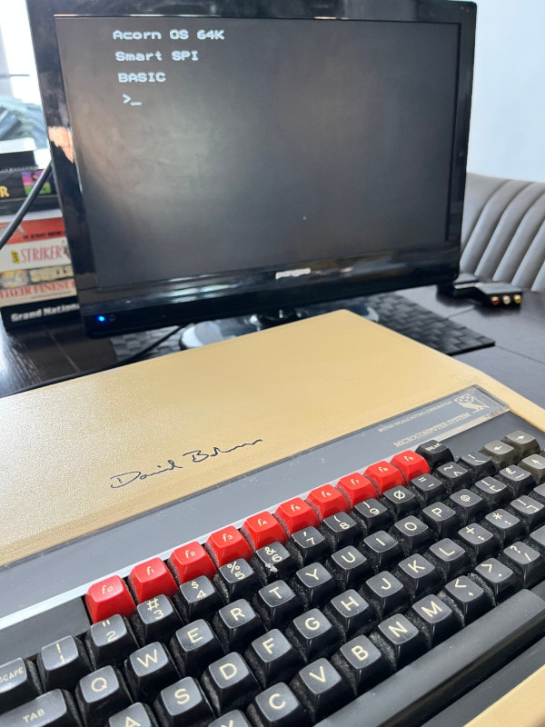 David Braben's signature on a BBC Micro B+