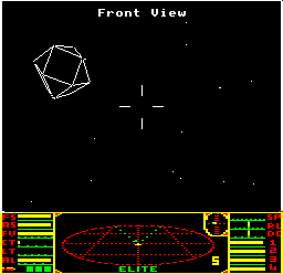 The safe zone icon in the BBC Micro cassette version of Elite