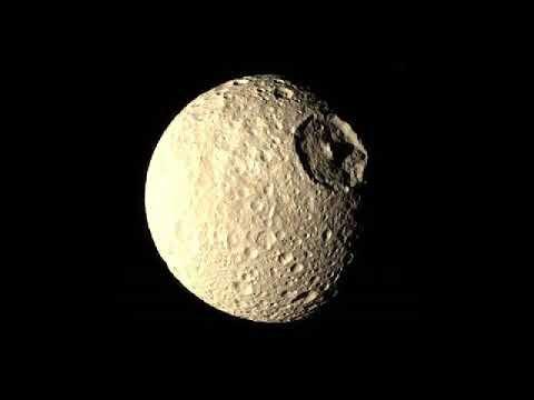 Saturn's moon Mimas, taken by Voyager 1