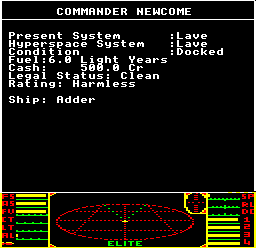 The Elite-A Status Mode screen