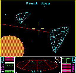 Red enemy lasers on the BBC Master in the Elite Compendium