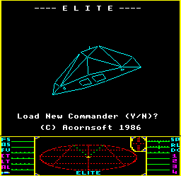 The title screen in BBC Master Elite