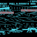 Pattern table showing the first line in NES Elite