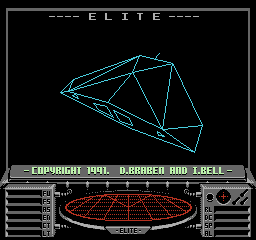 The title screen in NES Elite