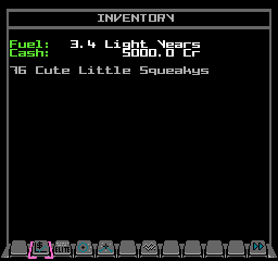 The Trumbles inventory view in NES Elite
